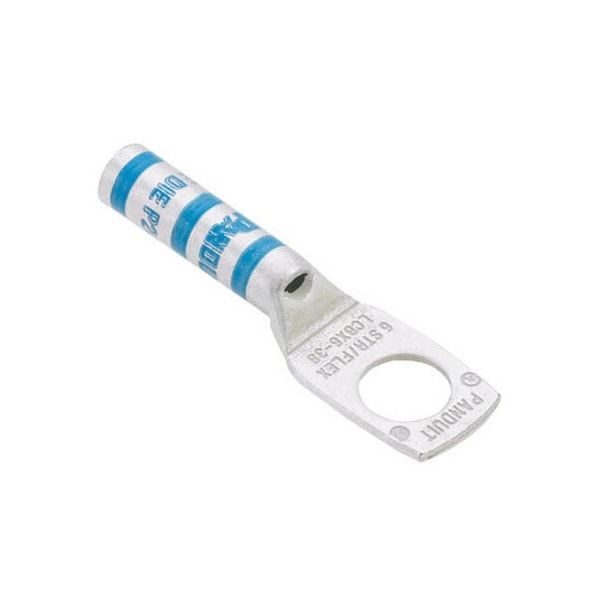 Lug Compression Connector, 250 kcmil Max, 1 to 2 in Stud, Long Barrel, Copper, Yellow